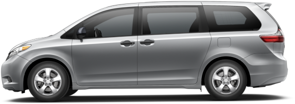 Silver Toyota Minivan Side View PNG Image