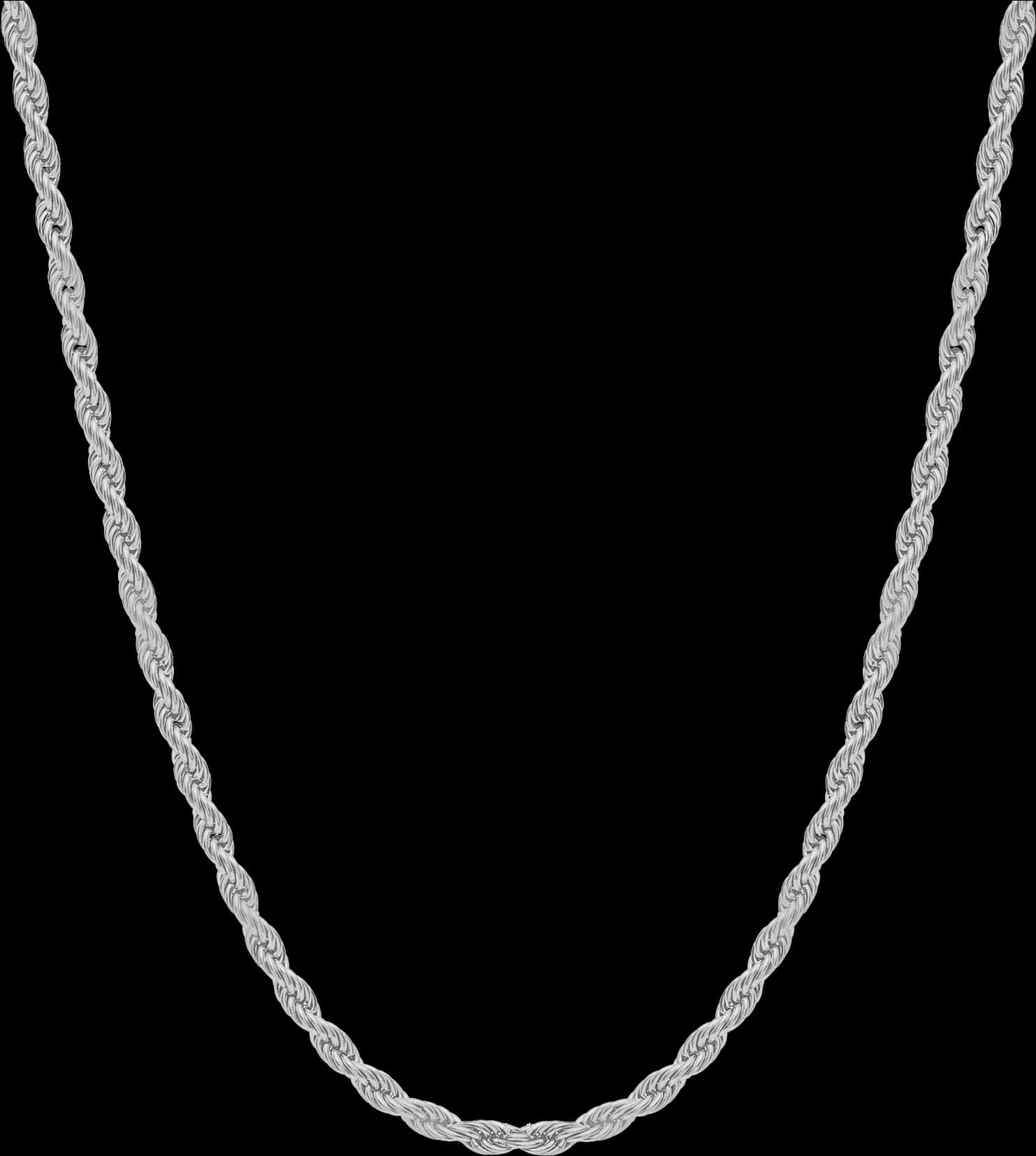 Silver Twisted Rope Chain PNG Image