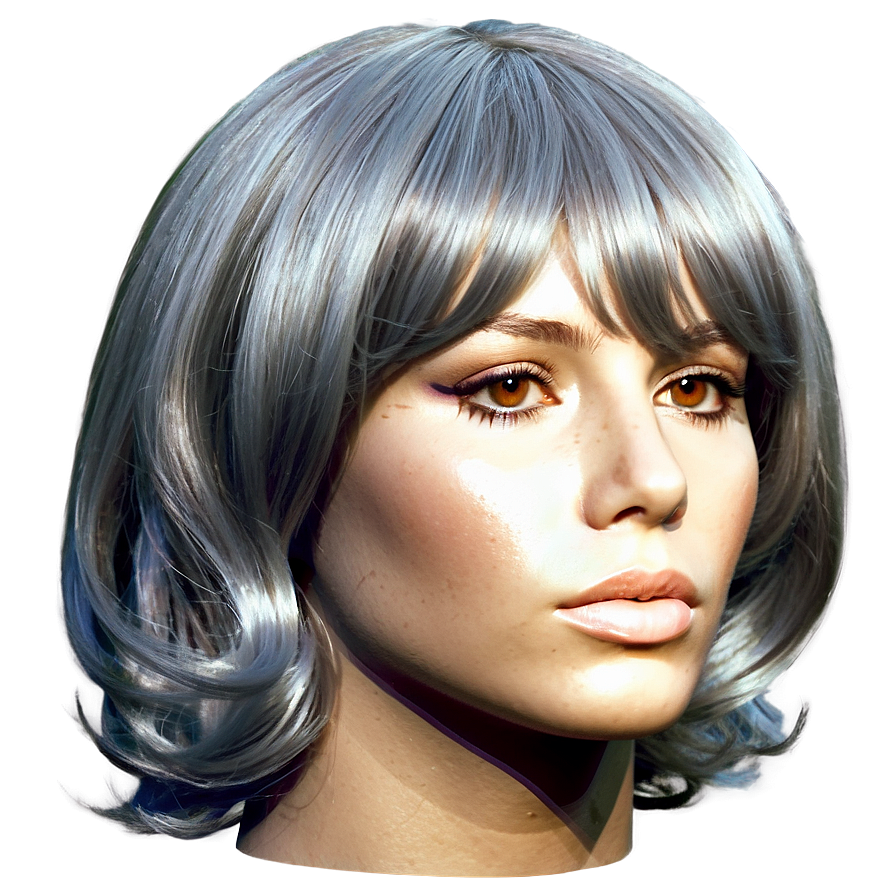 Silver Wig Png Wib76 PNG Image