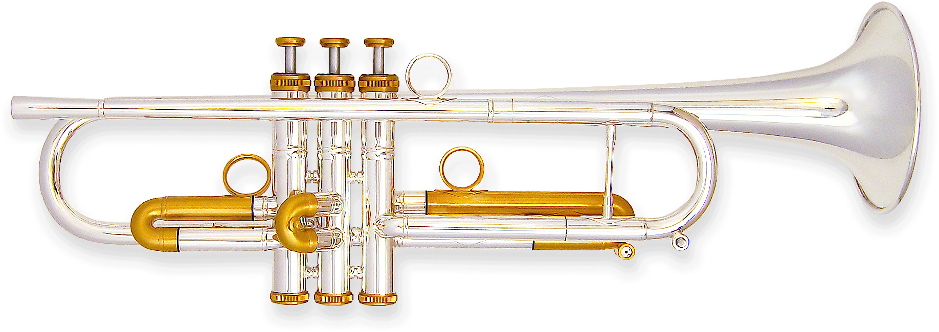 Silverand Gold Trumpet PNG Image