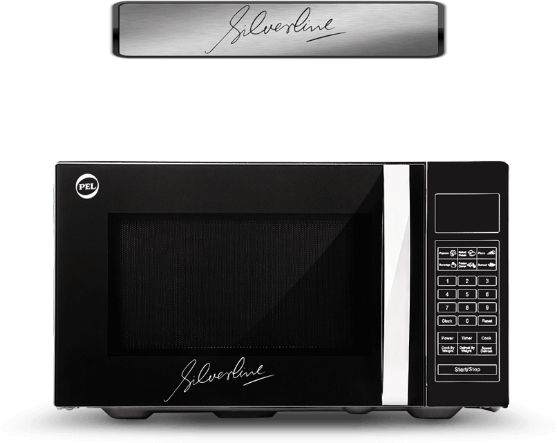 Silverline Microwave Oven Black PNG Image