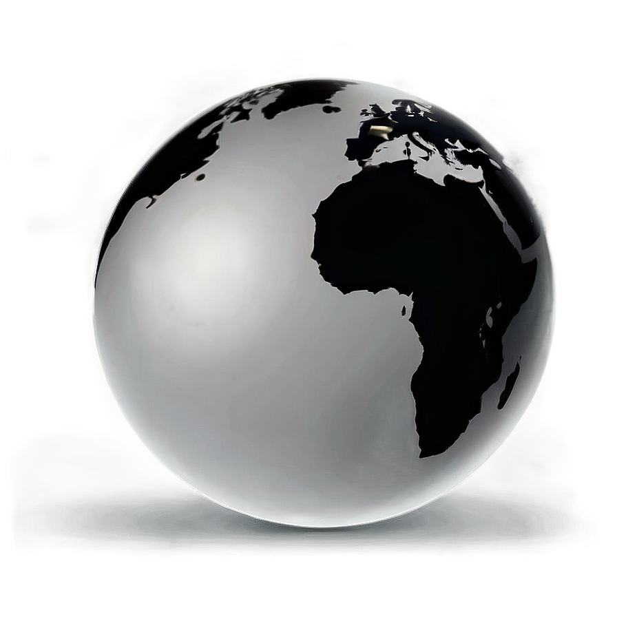 Simple Black And White Globe Graphic Png Nle21 PNG Image