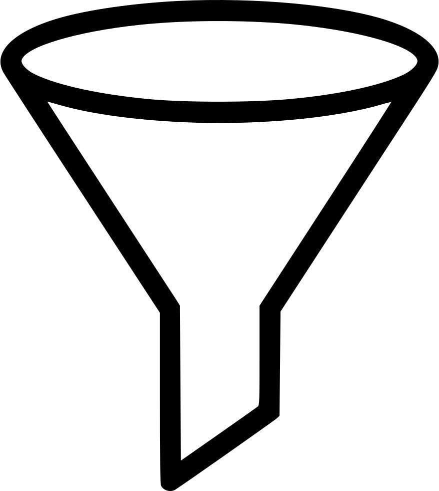 Simple Black Funnel Icon PNG Image