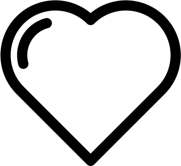 Simple Black Heart Icon PNG Image