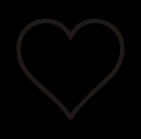 Simple Black Heart Outline PNG Image