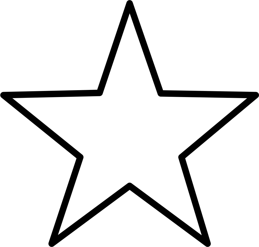 Simple Black Star Outline PNG Image