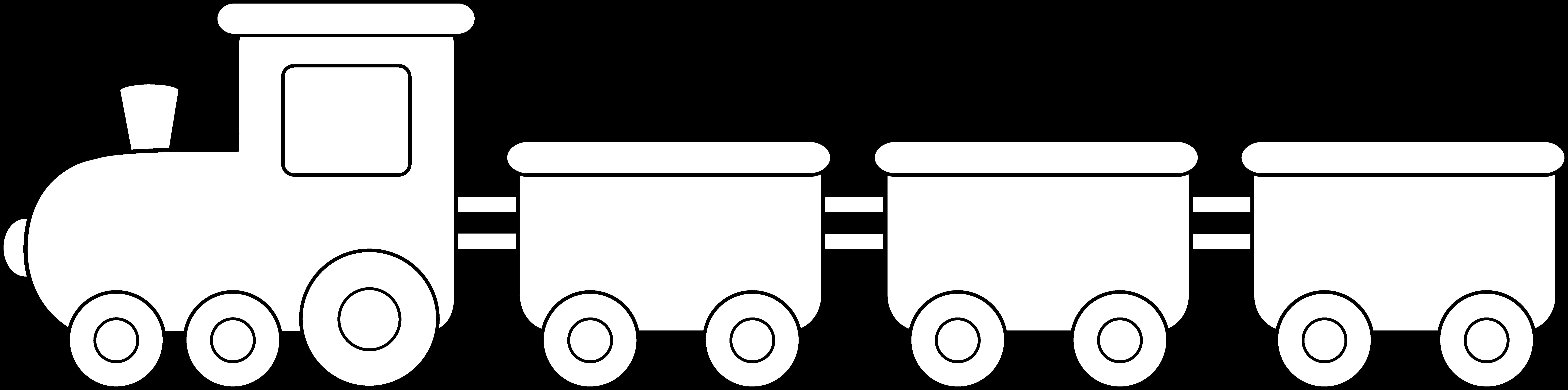 Simple Black Train Illustration PNG Image