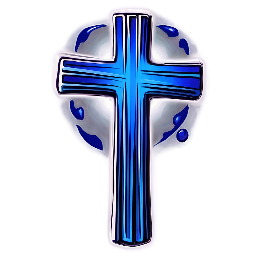 Simple Blue Cross Drawing Png 9 PNG Image