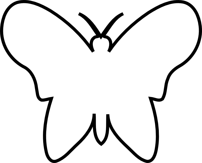 Simple Butterfly Outline Graphic PNG Image