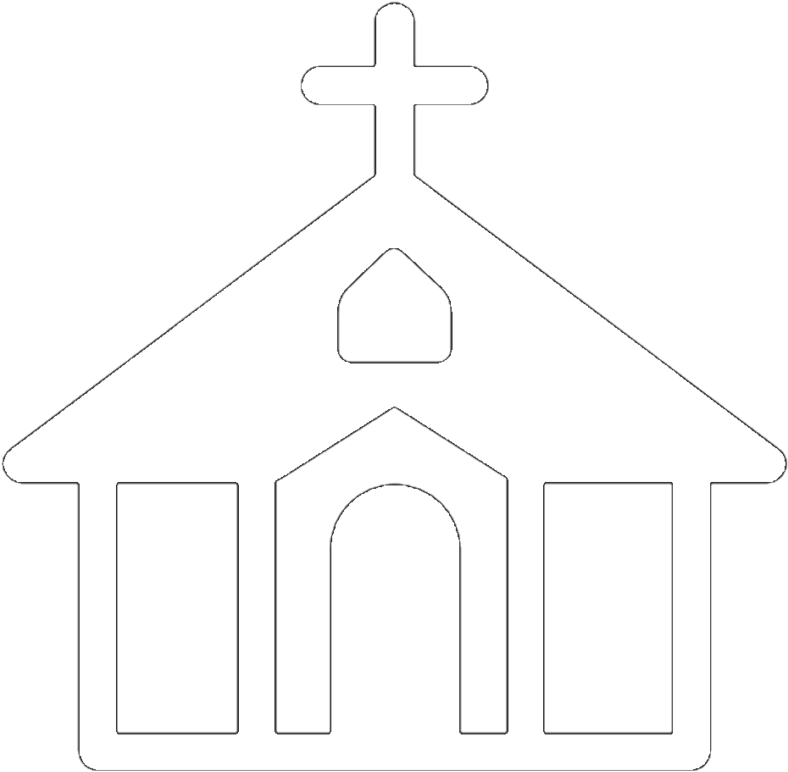 Simple Church Outline Clipart PNG Image