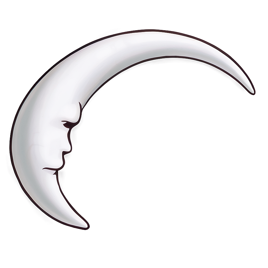 Simple Crescent Moon Design Png Vjt10 PNG Image