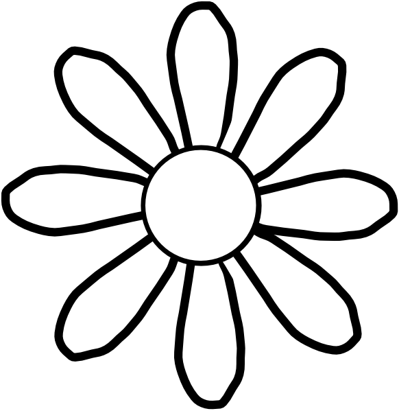 Simple Daisy Outline PNG Image