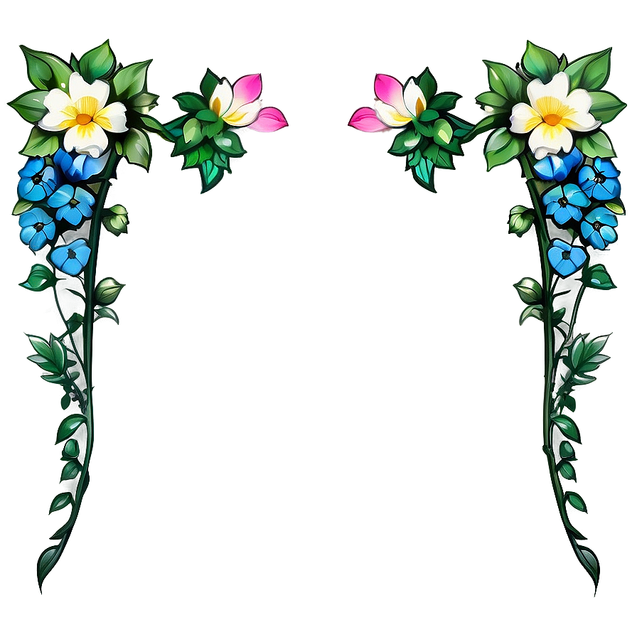 Simple Flower Border Png Sri25 PNG Image