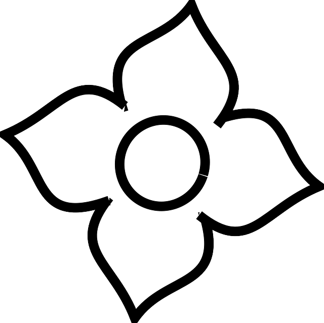 Simple Flower Outline Graphic PNG Image