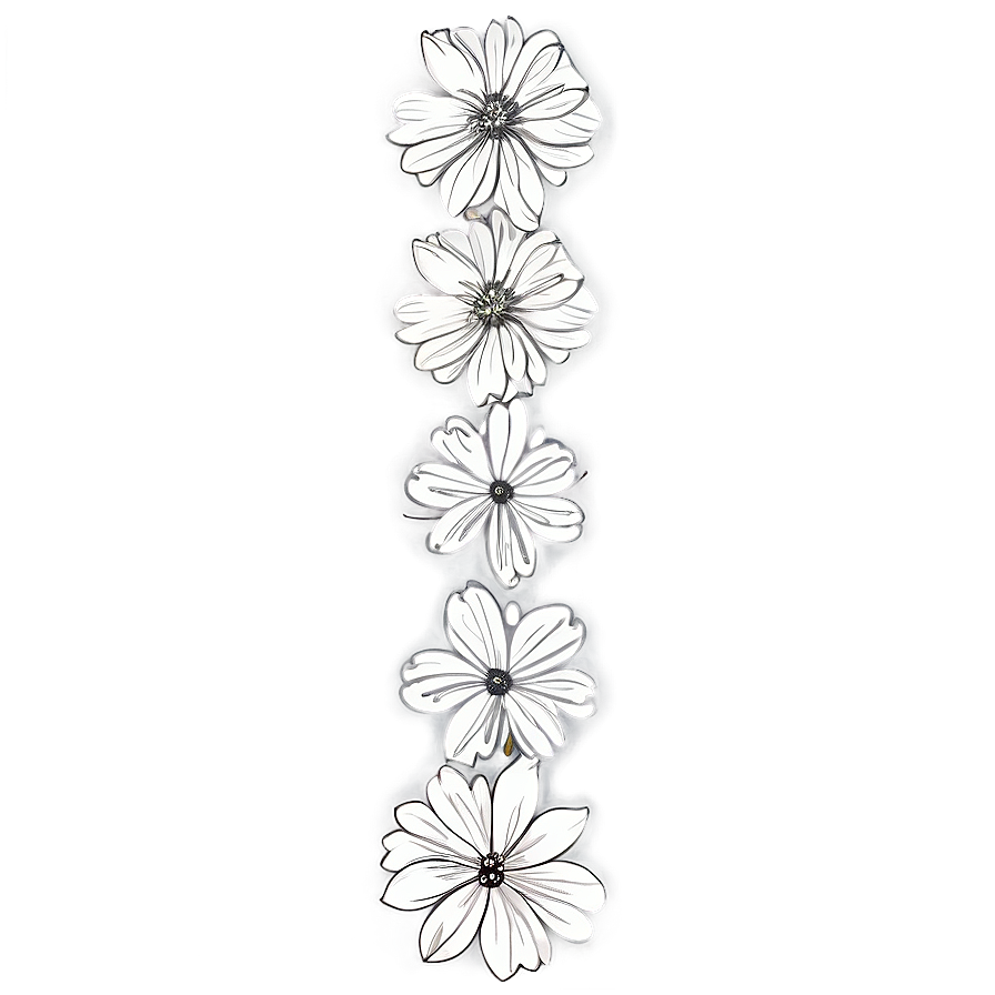 Simple Flower Sketch Png Qes PNG Image