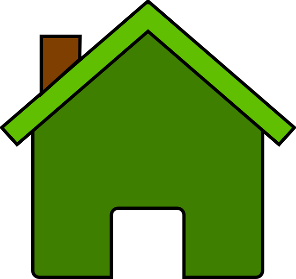 Simple Green House Icon PNG Image