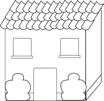 Simple House Drawing PNG Image