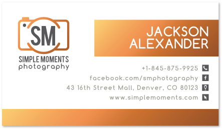 Simple Moments Photography Business Card PNG Image