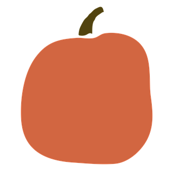 Simple Orange Pumpkin Graphic PNG Image