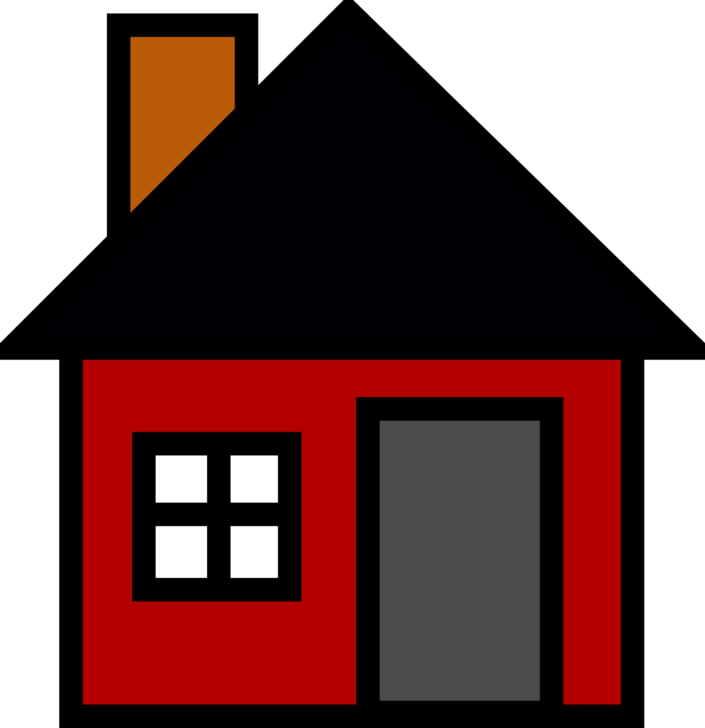 Simple Red House Vector PNG Image