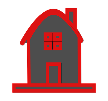 Simple Redand Gray House Icon PNG Image