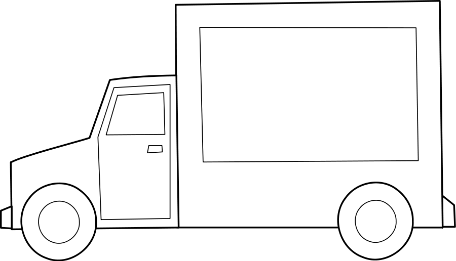 Simple Truck Line Art PNG Image