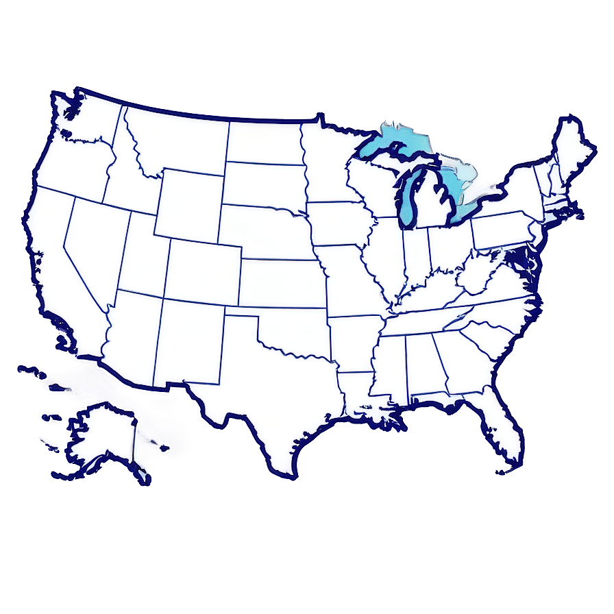 Simple Usa Outline Map Png Pwe PNG Image