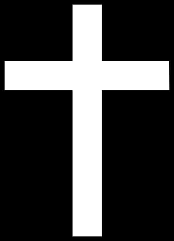 Simple White Crosson Black Background PNG Image