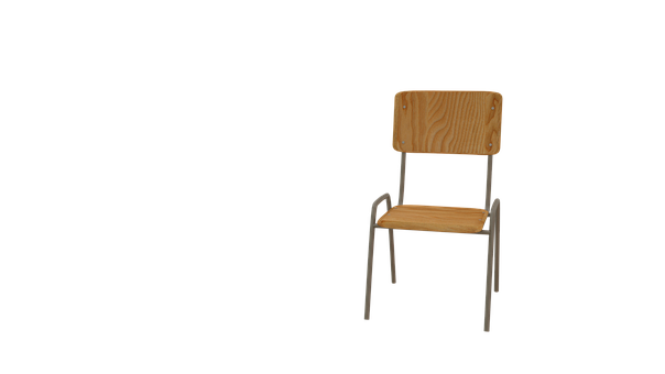 Simple Wooden Chair Black Background PNG Image