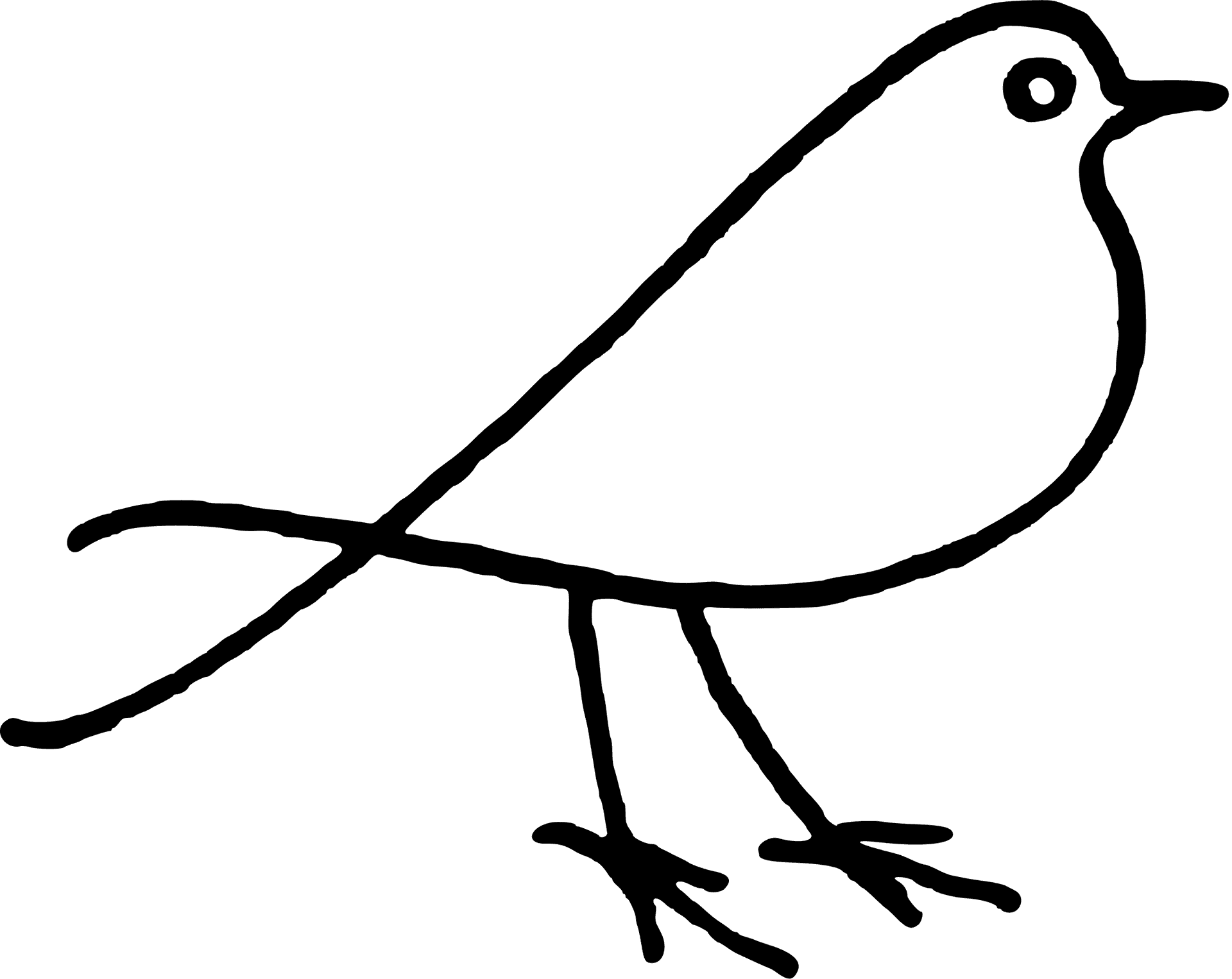 Simplified Black Bird Drawing PNG Image