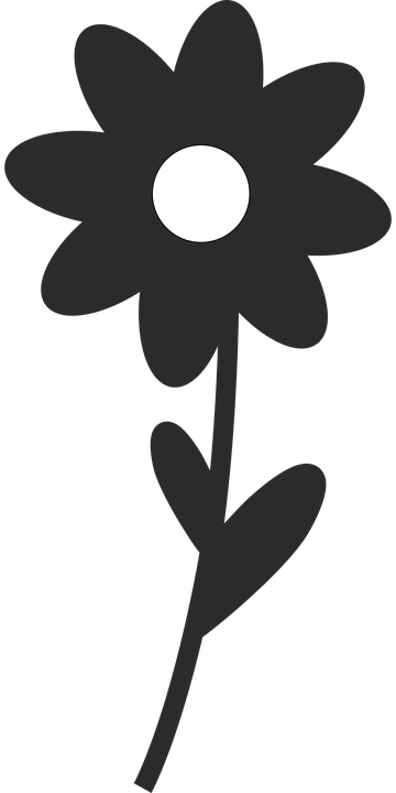 Simplified Black Flower Graphic PNG Image