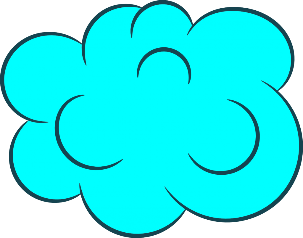 Simplified Blue Cloud Illustration PNG Image