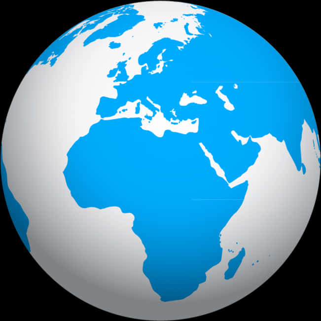 Simplified Blue Globe Graphic PNG Image