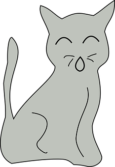 Simplified Cat Illustration PNG Image