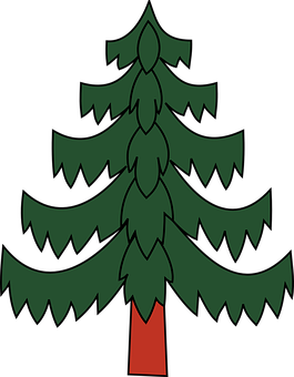 Simplified Christmas Tree Illustration PNG Image