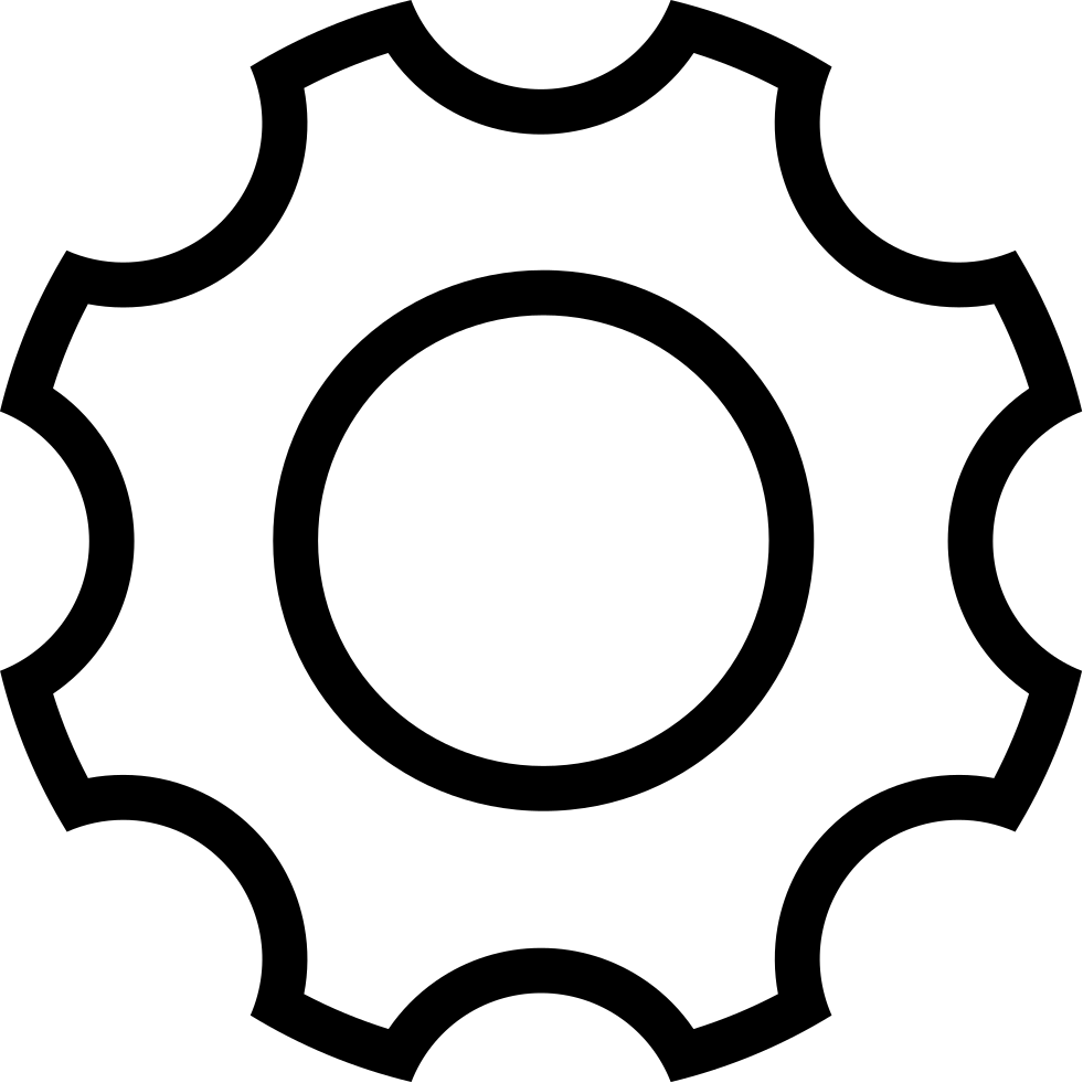 Simplified Gear Icon Graphic PNG Image