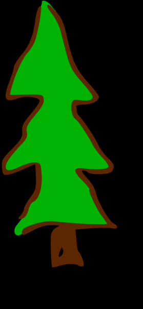 Simplified Green Christmas Tree Illustration PNG Image