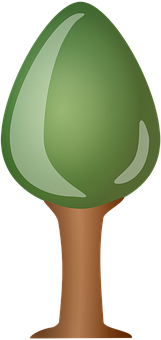 Simplified Green Tree Graphic PNG Image