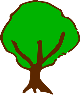 Simplified Green Tree Illustration PNG Image