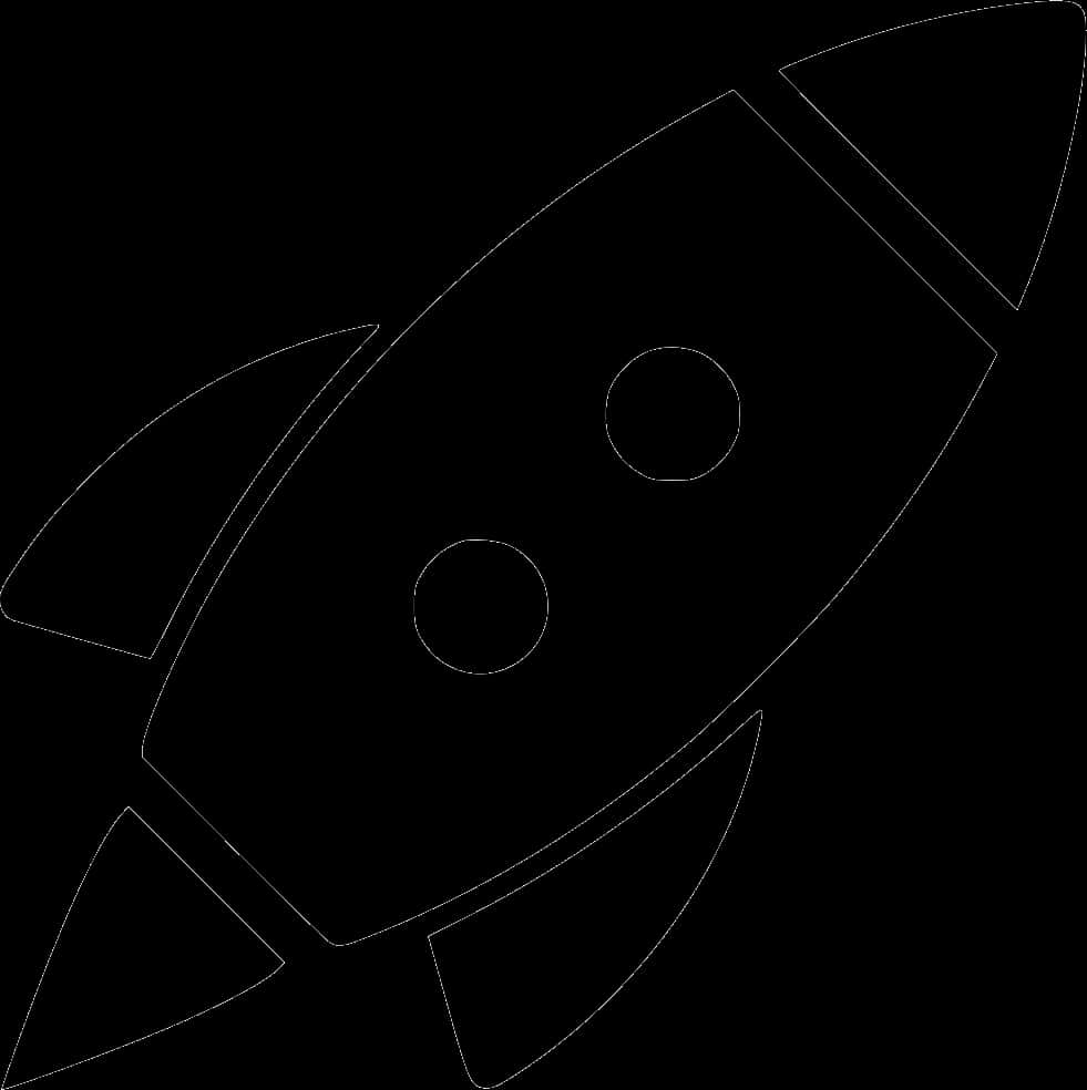 Simplified Rocket Outline PNG Image