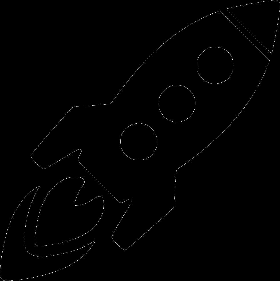 Simplified Rocket Outline PNG Image