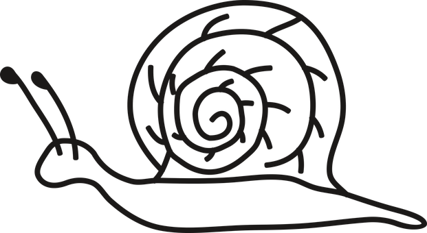 Simplified Snail Silhouette PNG Image