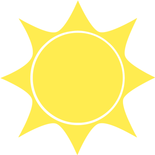 Simplified Sun Graphic Illustration PNG Image