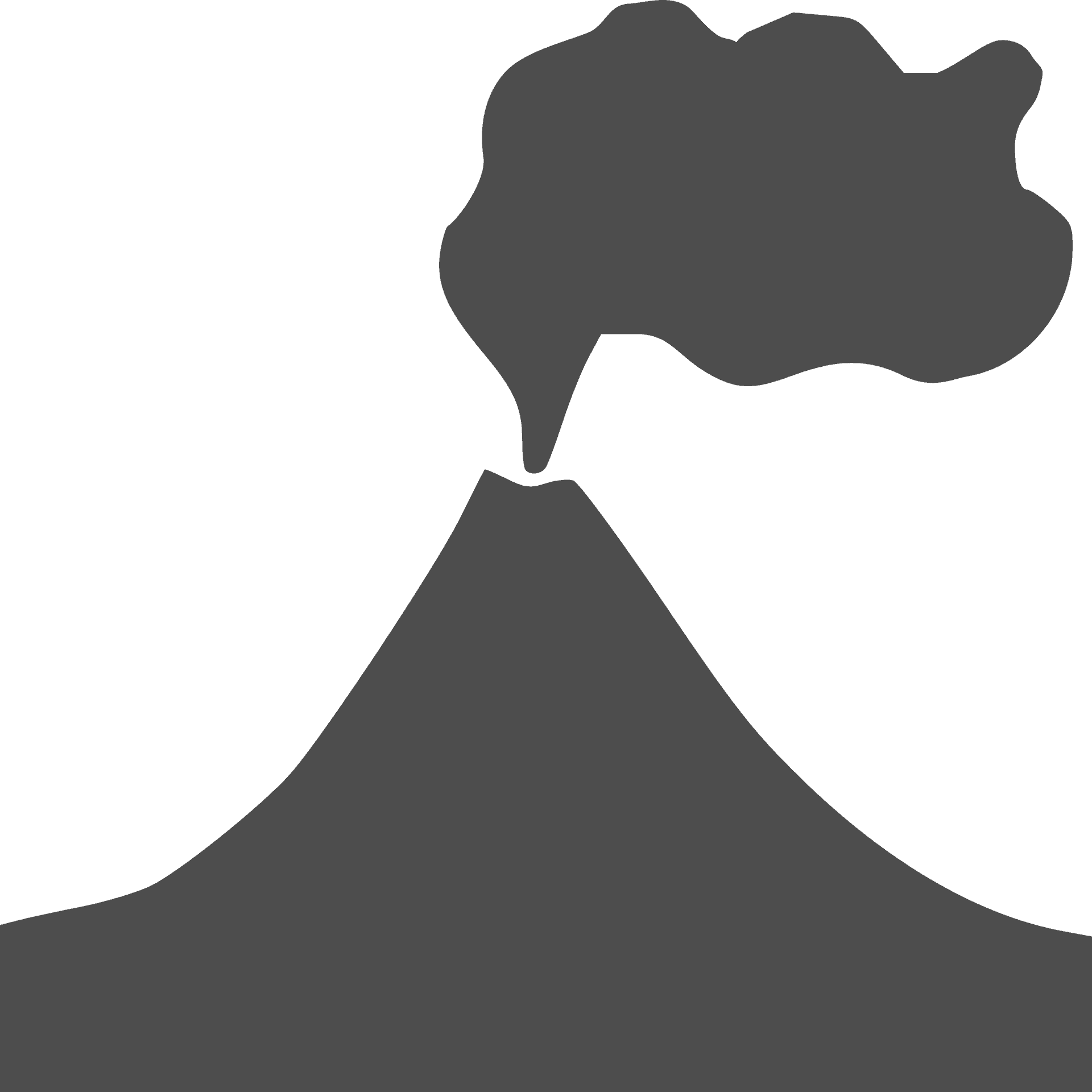 Simplified Volcano Eruption Graphic PNG Image