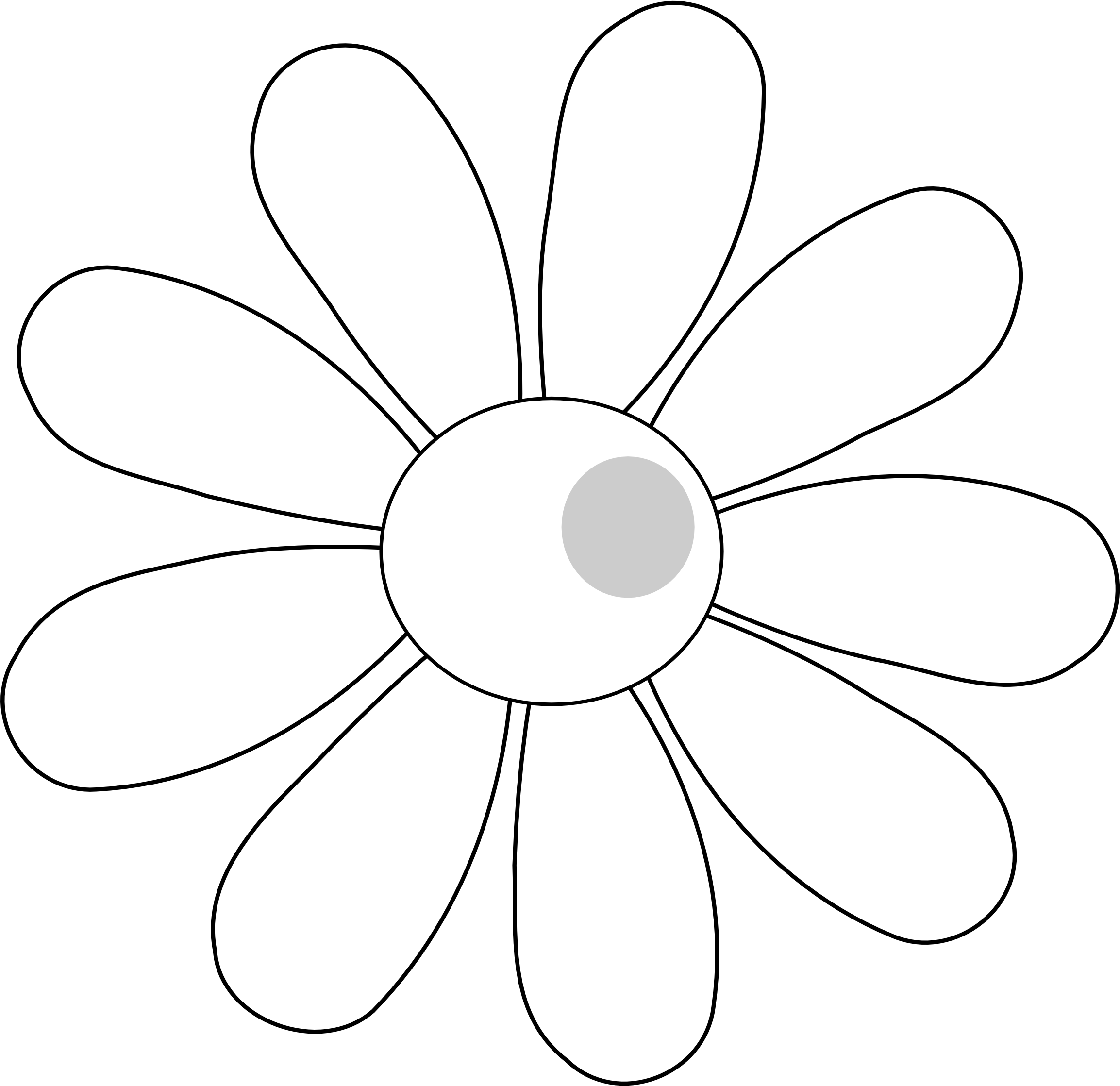 Simplified White Flower Illustration PNG Image