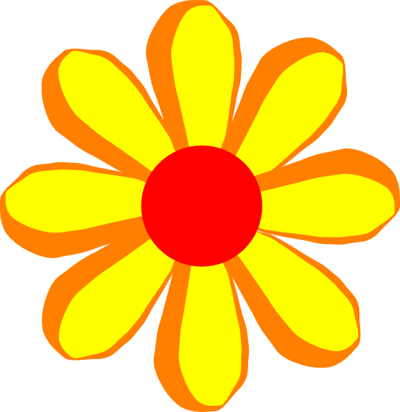 Simplified Yellow Flower Illustration PNG Image