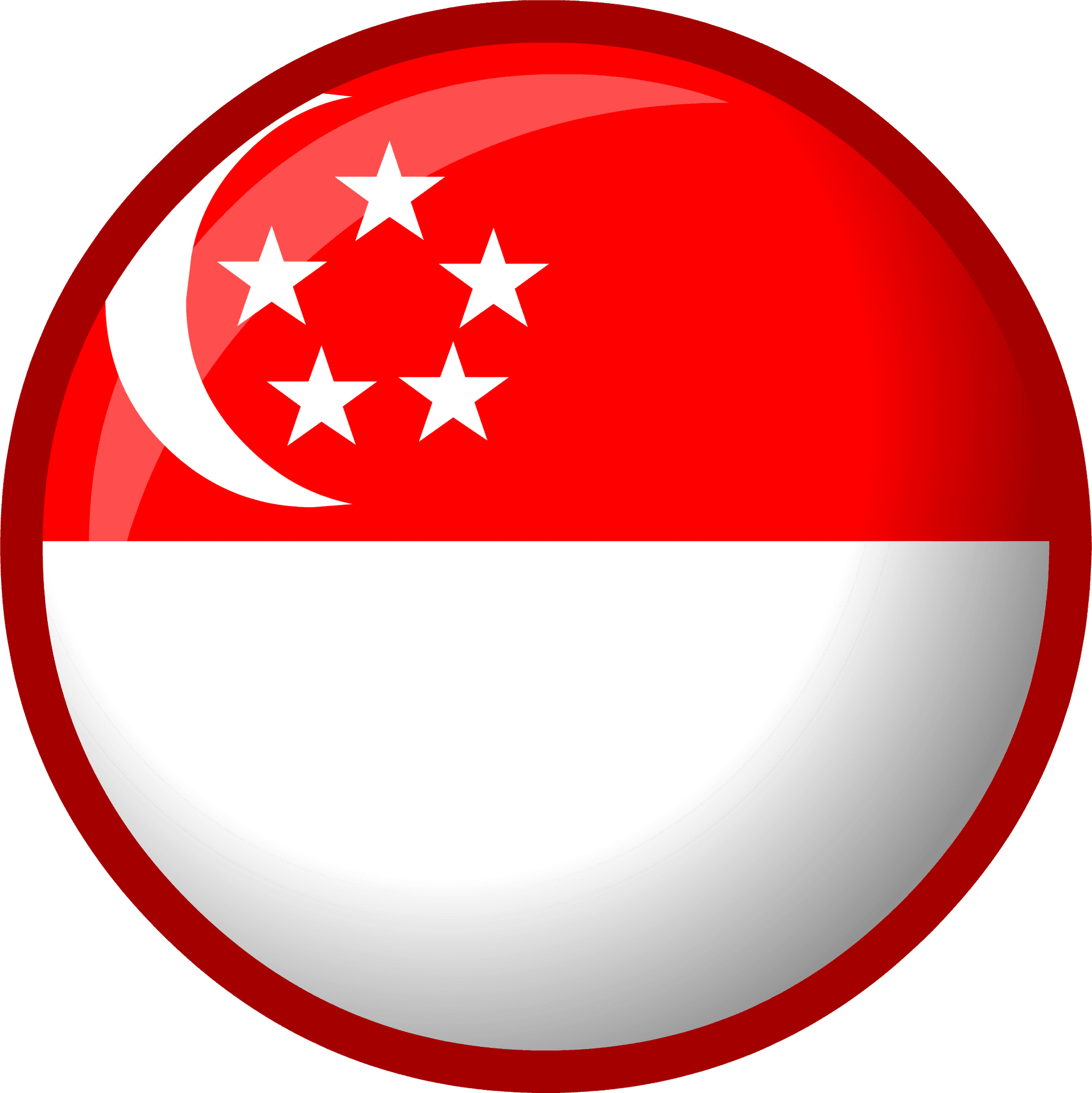 Singapore Flag Button PNG Image