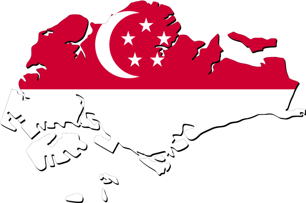 Singapore Flag Map PNG Image