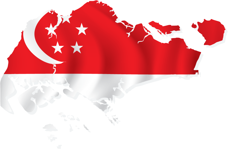 Singapore Flag Map Graphic PNG Image