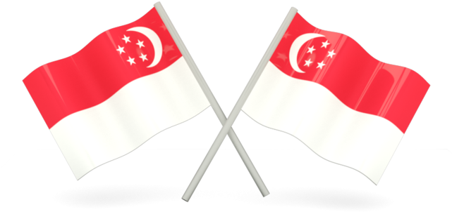 Singapore Flags Crossed PNG Image